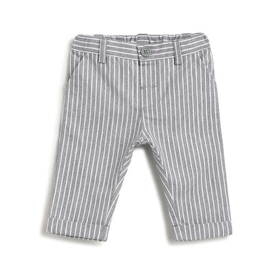 Boys Medium Grey Striped Trouser